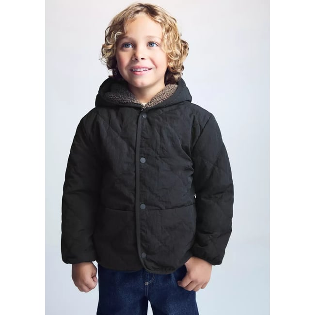 Anorak matelassé imitation fourrure - MANGO BABY