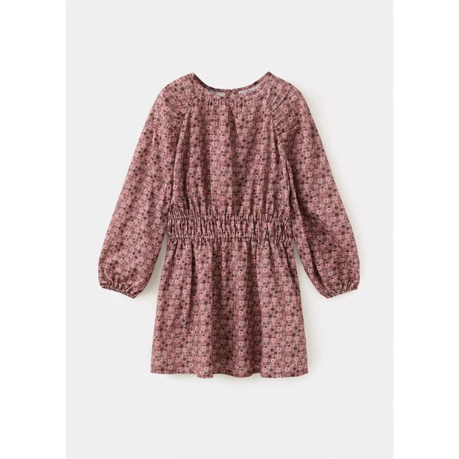 Robe courte imprimé à fleurs texturée violet clair/pastel <span itemprop=