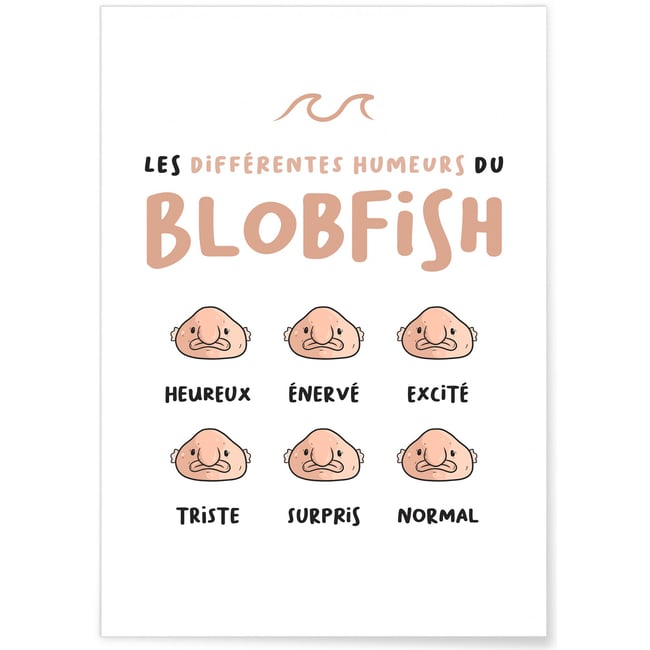 Poster Blobfish Couleur blanc <span itemprop=