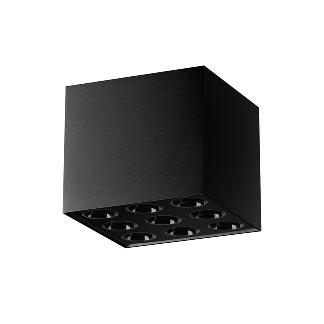 Plafonnier Aluminium Noir LED 9 Ozzy Couleur noir <span itemprop=
