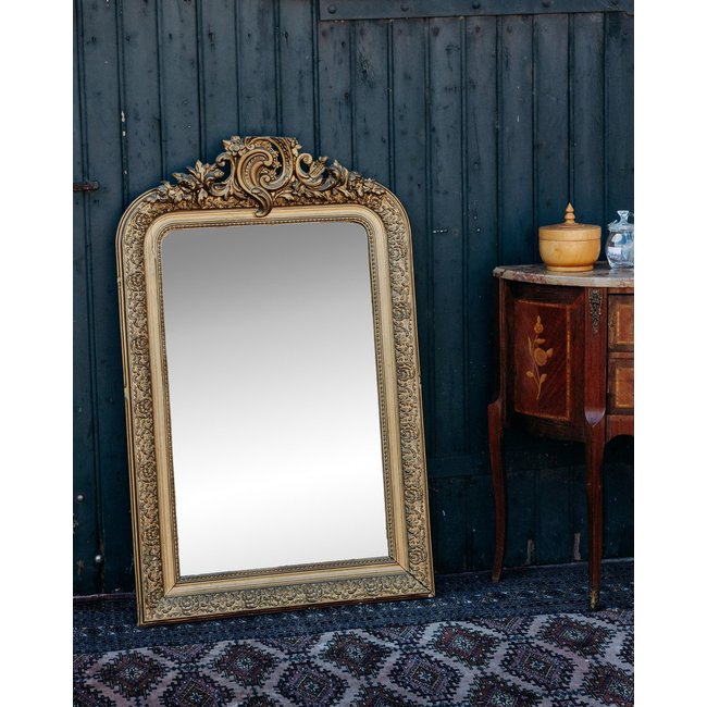 Miroir Louis Philippe Georges N°470 - Bon état Couleur doré <span itemprop=