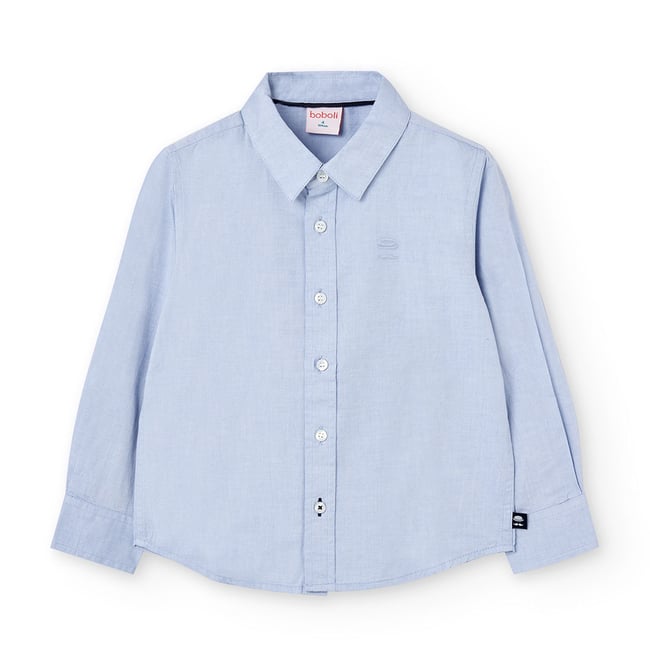Chemise oxford manche longue bleu <span itemprop=