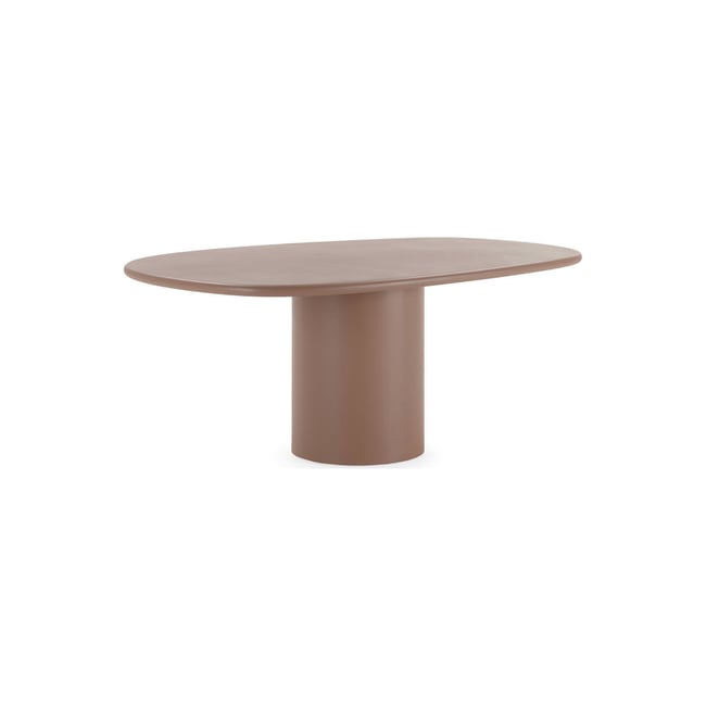 Table de salle à manger ovale en résine Couleur moka <span itemprop=