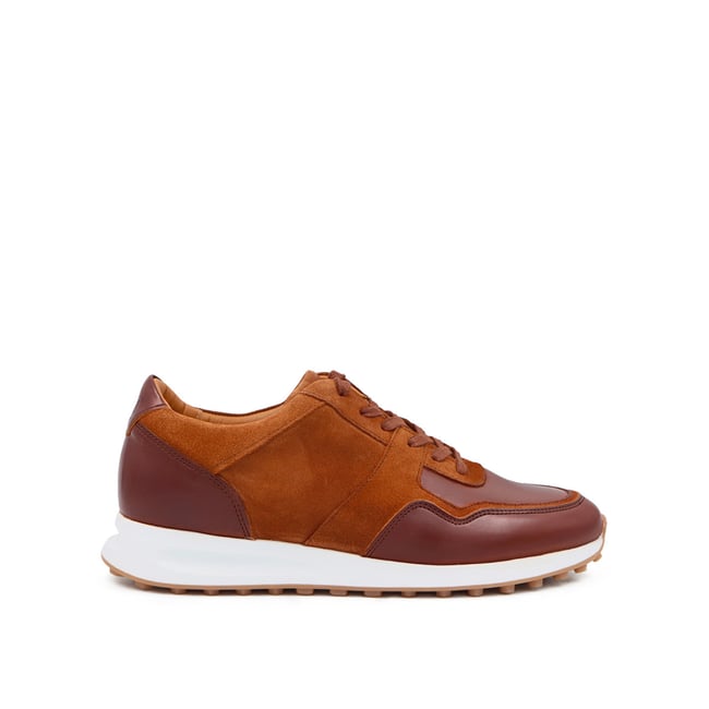 Sneaker cuir SMITH marron <span itemprop=