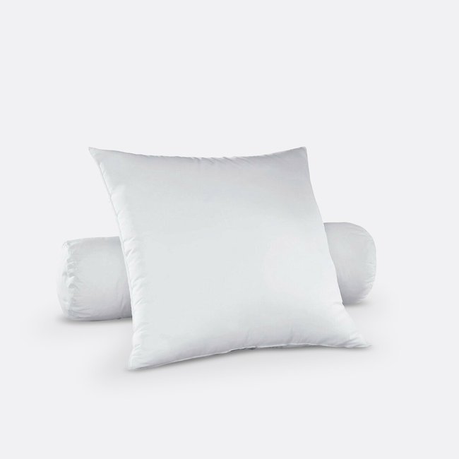 Festes Kopfkissen, 100% Federn mit Milbenschutz weiss <span itemprop=