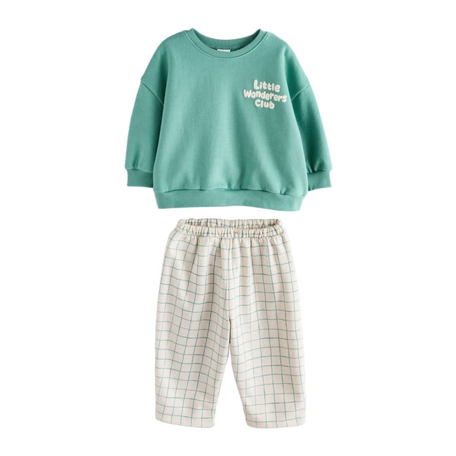 Ensemble sweat et pantalon bouffant club des petits vagabonds verts <span itemprop=