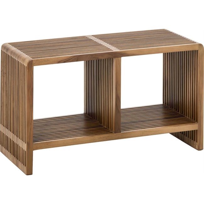 Banc à lattes en bois recyclé Couleur naturel <span itemprop=