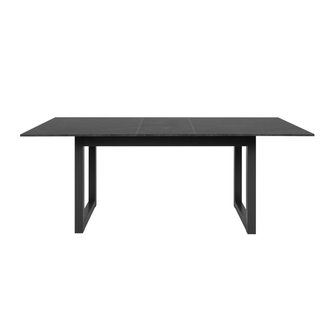 Table à manger extensible effet ardoise 160-200 cm ALVA Couleur anthracite <span itemprop=