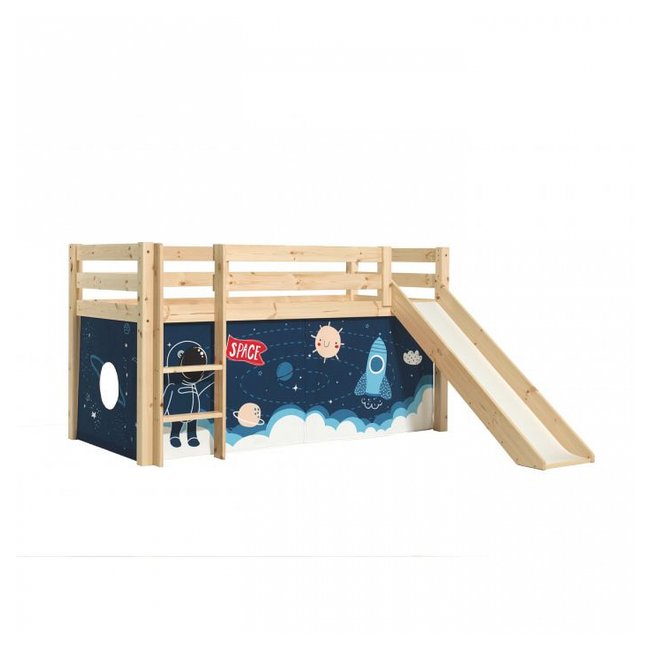 Lit Compact avec Toboggan Nature + Rideau Espace - VIPACK