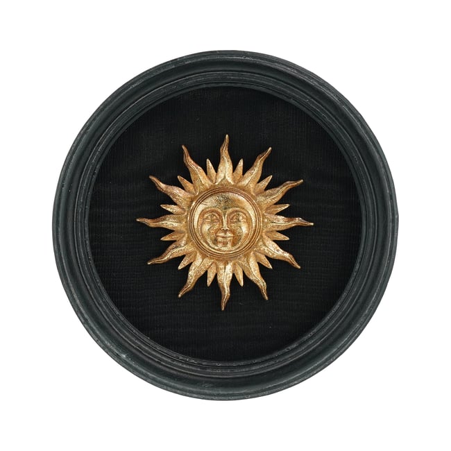 Déco murale soleil 13.5cm Couleur noir <span itemprop=