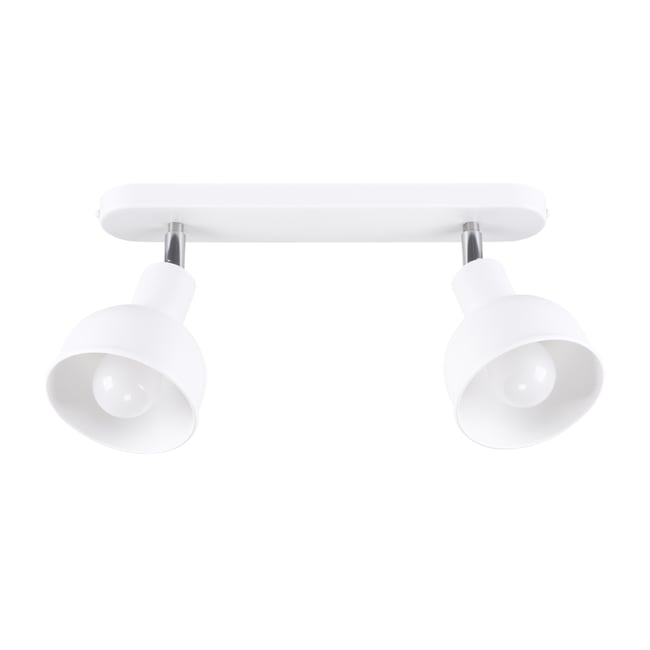 Plafonnier Acier Blanc E27 2 Elba Couleur blanc <span itemprop=
