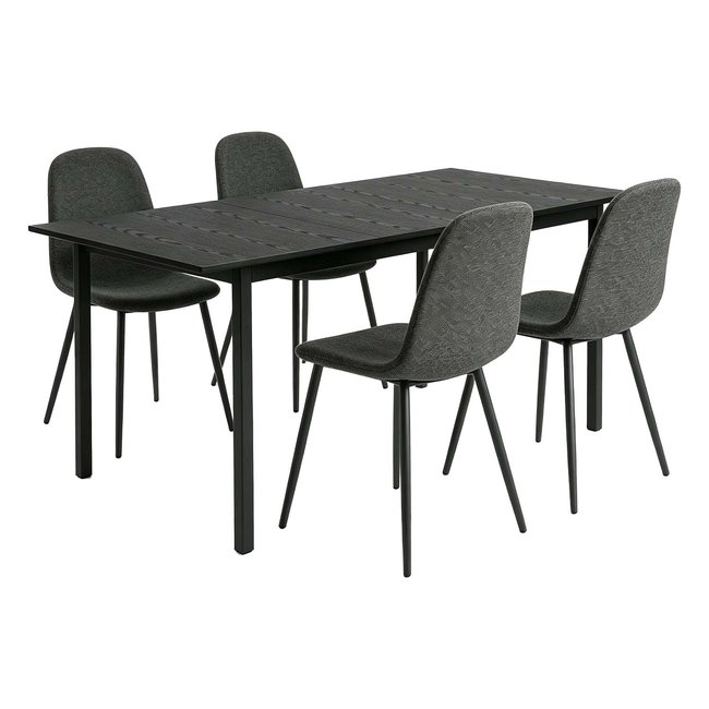 Ensemble de table à manger extensible à allonge avec 4 chaises, BARICHARLTON - MEUBLES COSY