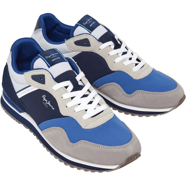 Baskets basses London Link bleu/gris <span itemprop=
