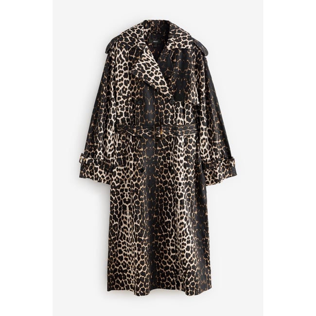 Manteau imprimé avec ceinture imprimé animal <span itemprop=