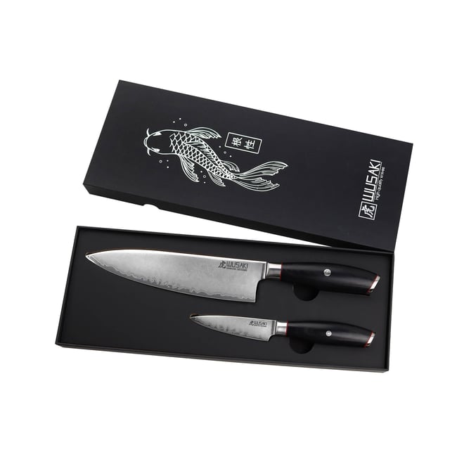Coffret 2 couteaux chef + office Fujiko Black 10Cr v002228 <span itemprop=