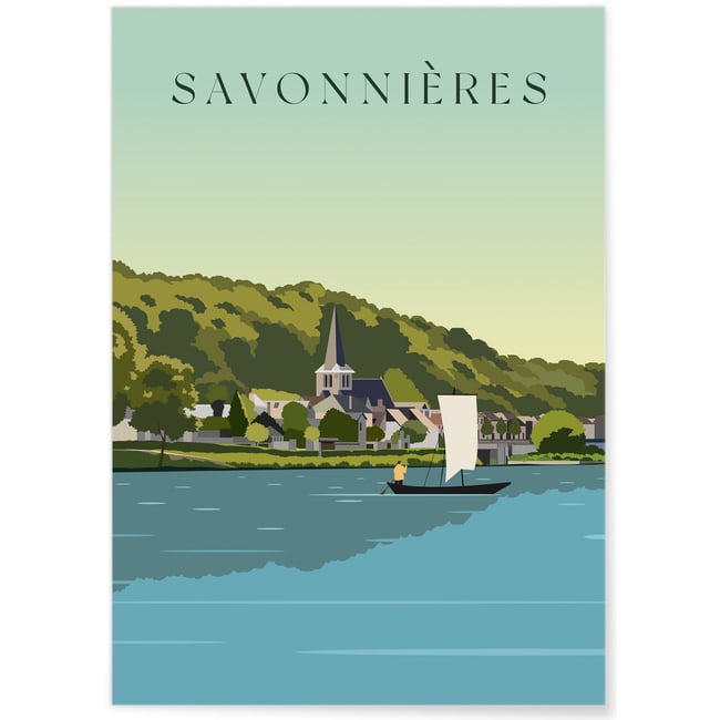 Affiche ville Savonnières Couleur blanc <span itemprop=