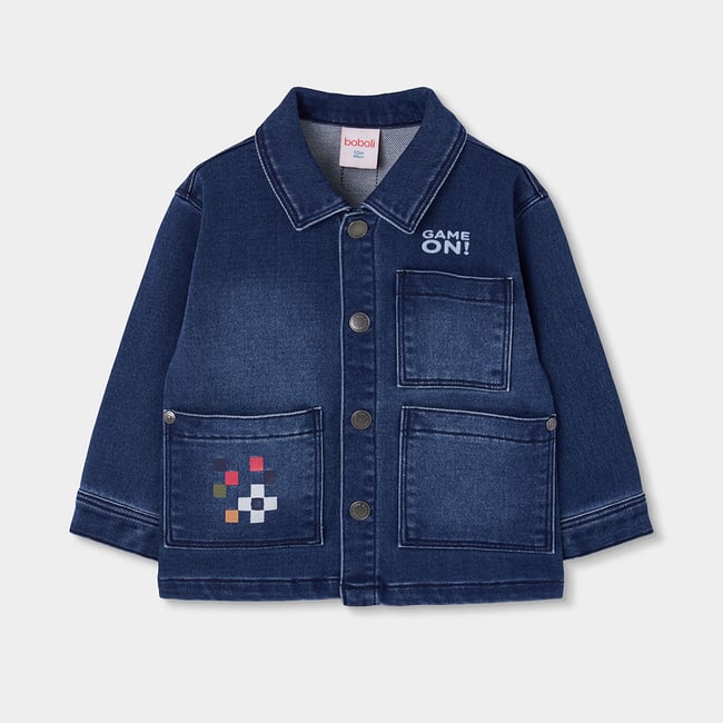 Surchemise denim garçon Game On bleu <span itemprop=