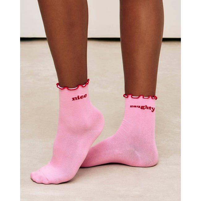 Chaussettes à message NAUGHTYNICIZ rose <span itemprop=