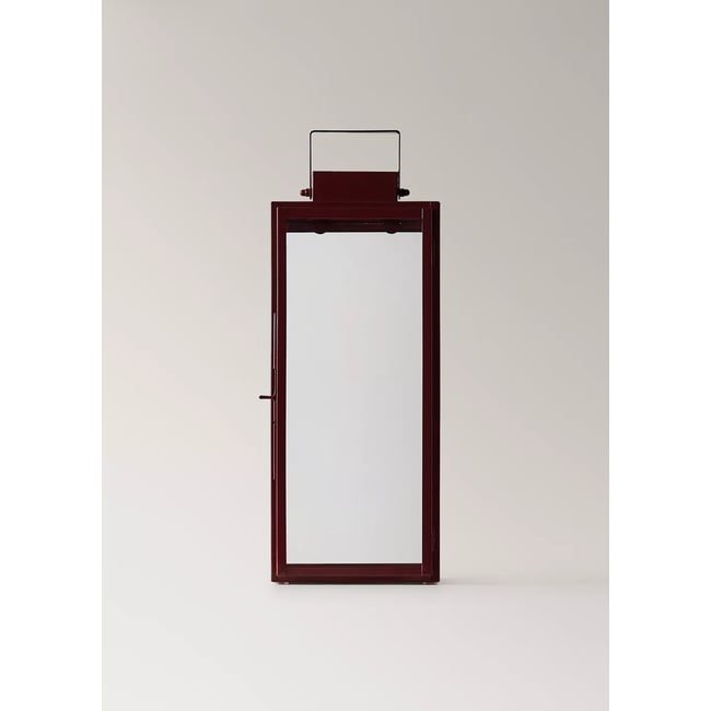 Bougeoir en verre Couleur grenat <span itemprop=