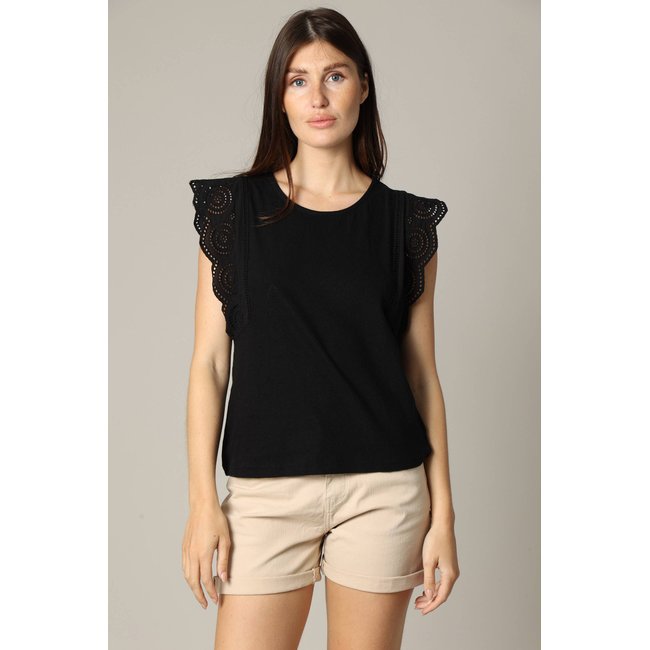 Blouse en coton et lin avec détails ajourés AZIANA - DEELUXE