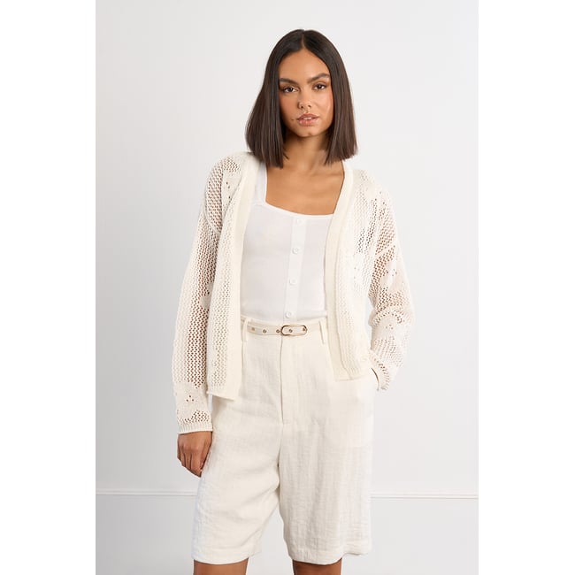 Cardigan en maille fine avec détails fleurs - LILI SIDONIO