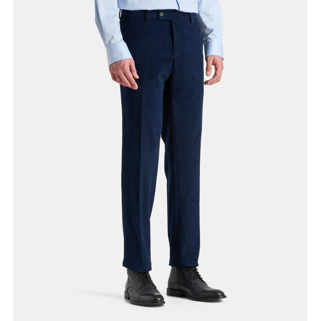 Pantalon De Costume Seroi Velours Milleraies bleu marine <span itemprop=