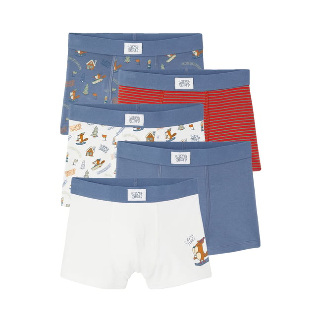 Lot de 5 boxers bleu jean <span itemprop=