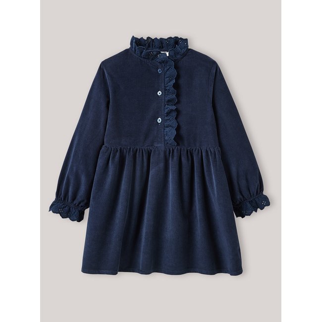Robe en velours marine <span itemprop=
