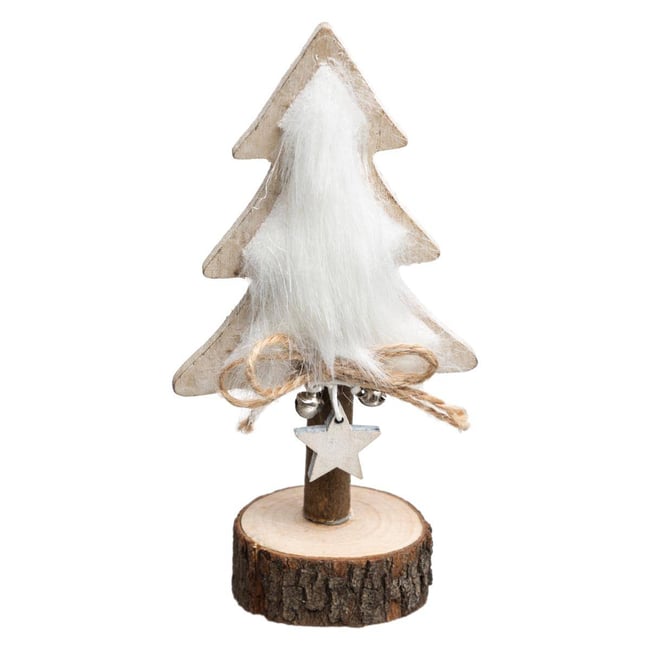 Décoration Sapin Bois  imitation fourrure - ATMOSPHERA