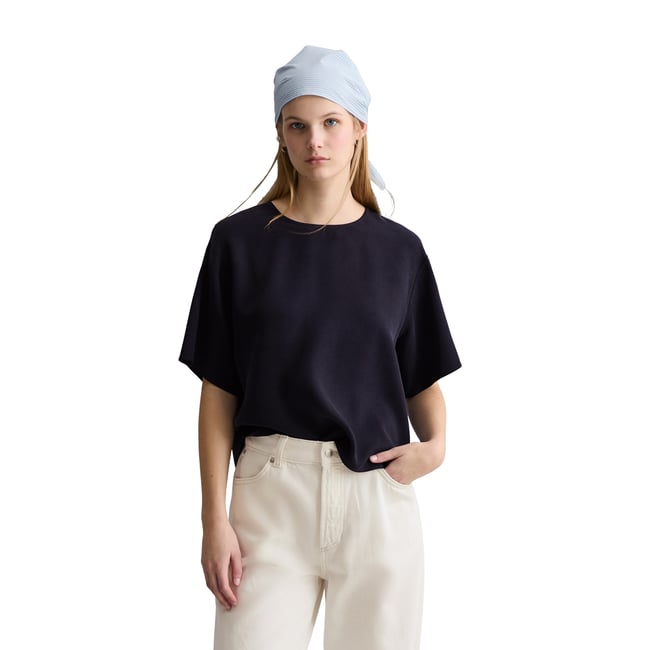 Chemisier à crop relaxed en TENCEL™ Lyocell - MARC O’POLO DENIM