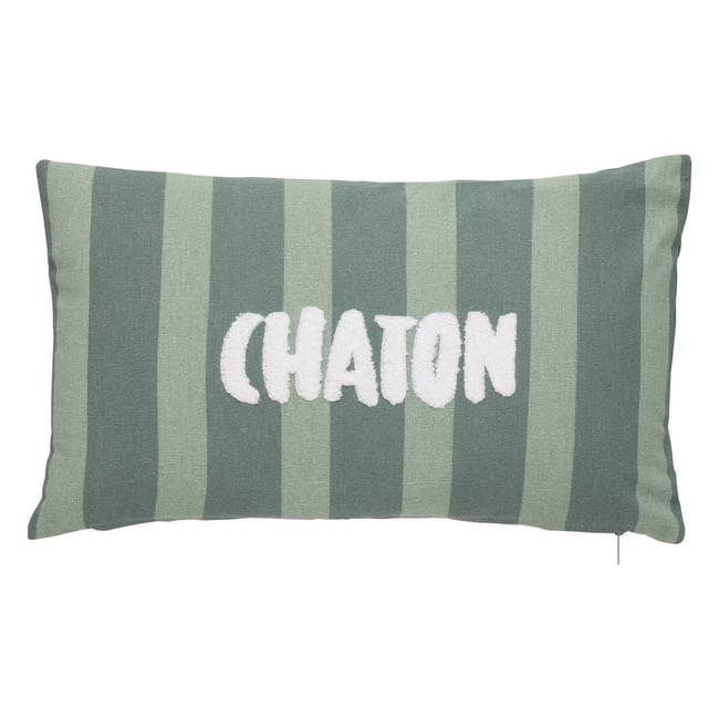 Coussin rectangulaire BICHETTE vert céladon <span itemprop=