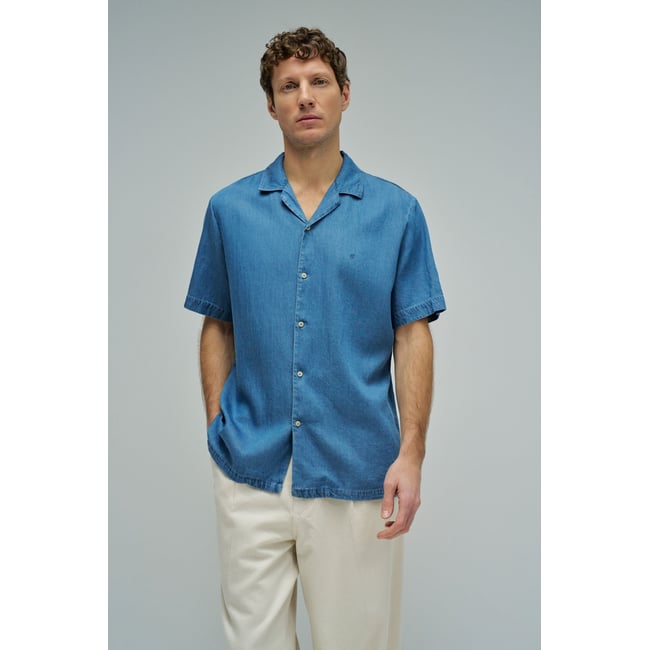 CHEMISE EN DENIM LÉGER bleu turquoise <span itemprop=