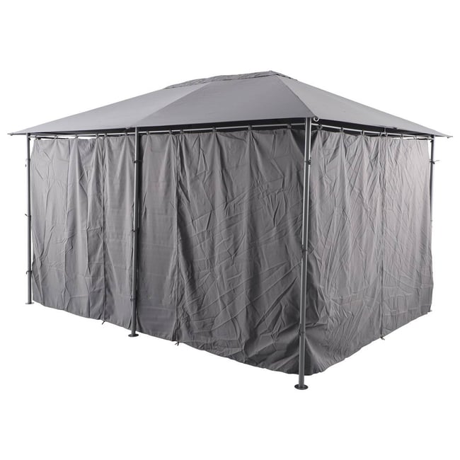 Rideaux pour tonnelle SANTORINI gris ardoise <span itemprop=