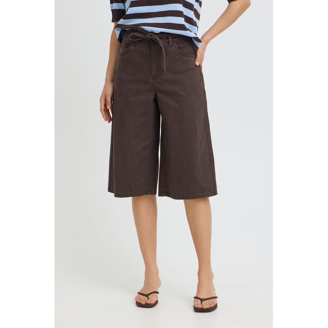 Shorts en jean marron java <span itemprop=