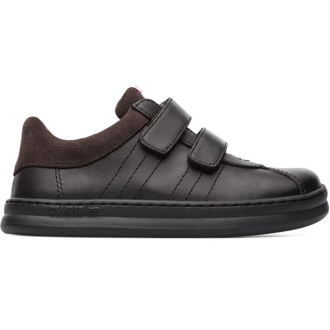 Baskets Cuir Velcro Runner Four noir <span itemprop=