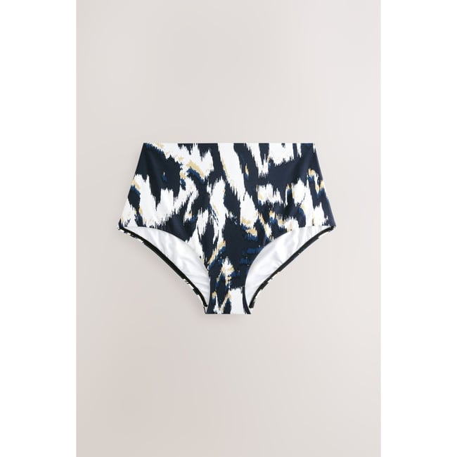 Bas de bikini ikat bleu sarcelle/feuille d'or <span itemprop=