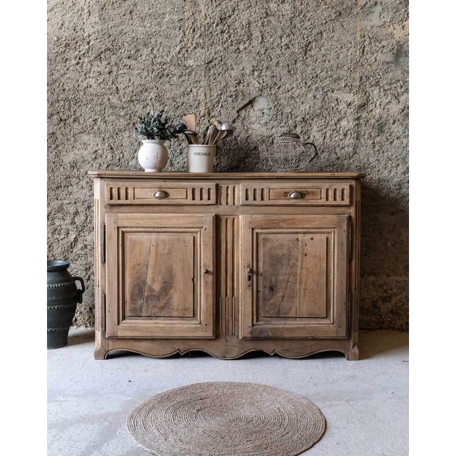 Buffet ancien en chêne massif Gilbert N°1872 - Bon état Couleur bois clair <span itemprop=