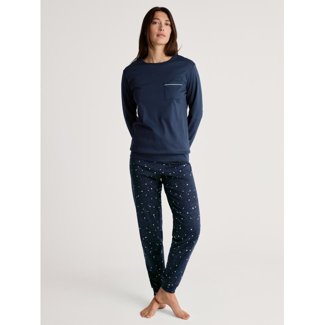 Pyjama avec bords élastiques bleu paon <span itemprop=