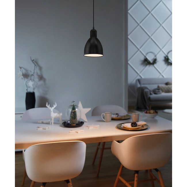 Candeeiro de teto Priddy, EGLO preto/branco <span itemprop=