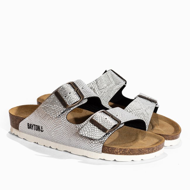 Sandales ATLAS pour femme argent <span itemprop=