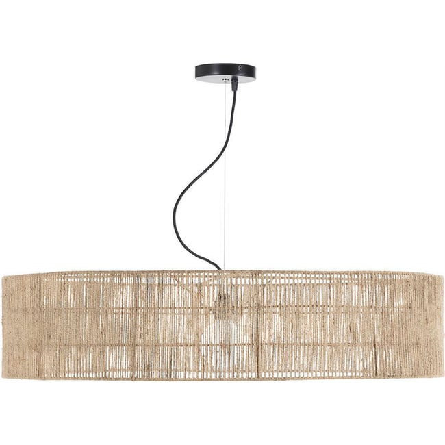 Suspension en jute, Grand abat-jour Couleur naturel <span itemprop=
