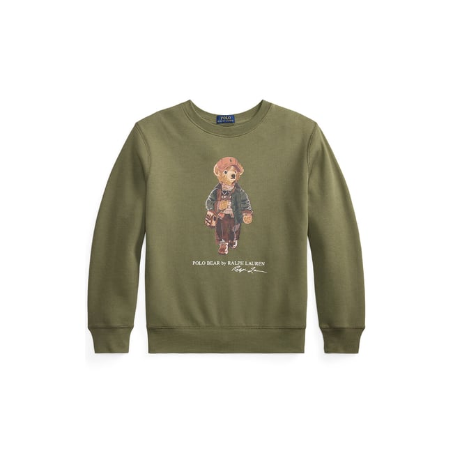 Maglia con collo rotondo in felpa, BEAR kaki POLO RALPH LAUREN