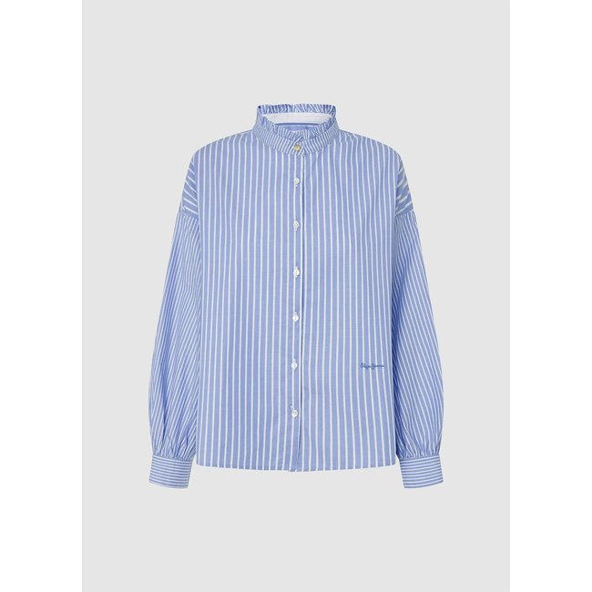 Pipery Victorian Collar Shirt, blue striped, PEPE JEANS