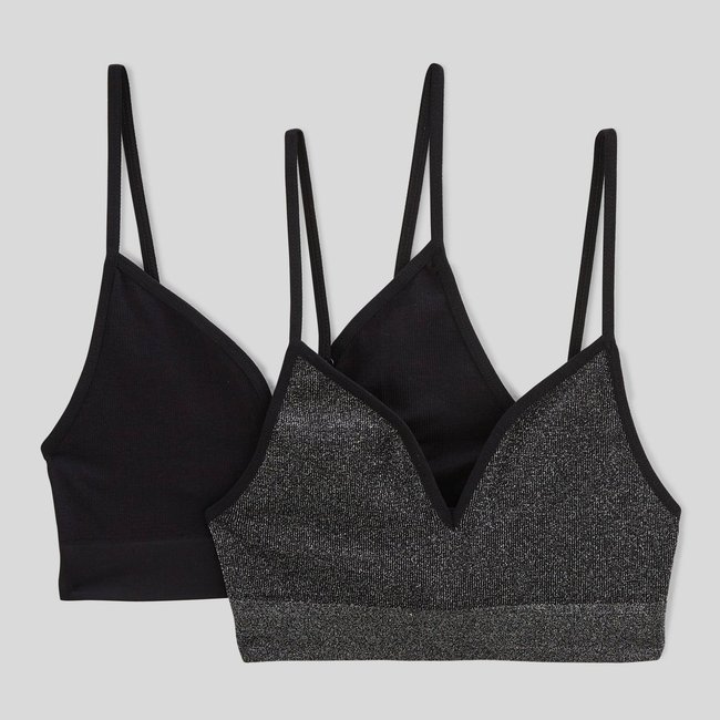 Lot de 2 brassières sans coutures avec fils métallisés - MONOPRIX