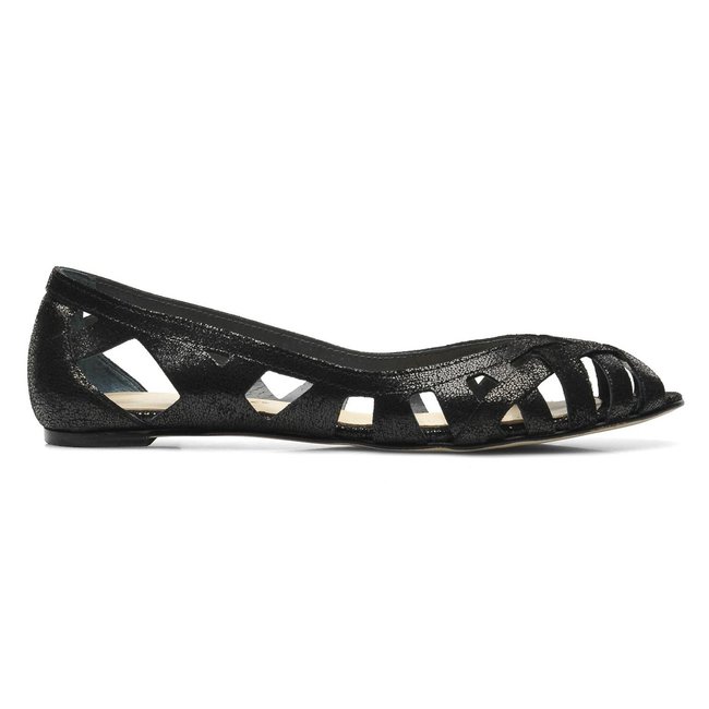 Deray Openwork Ballet Flats in Leather - JONAK