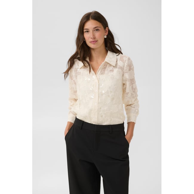 Chemise à manches longues beige whitecap <span itemprop=