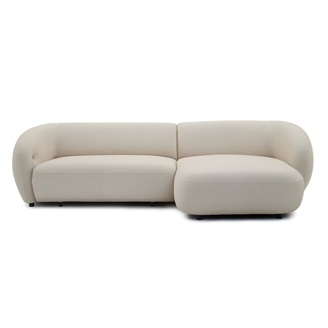 Canapé d'angle convertible 4 places en tissu lisse, HALO - BOBOCHIC