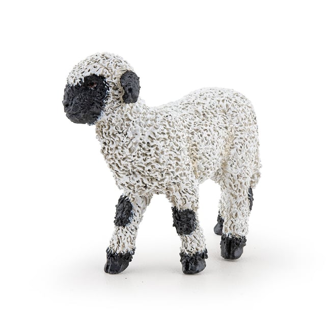 Figurine agneau nez noir du Valais noir <span itemprop=