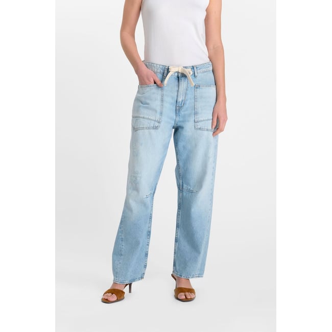 Jeans loose, large balloon , longueur 34 blue <span itemprop=
