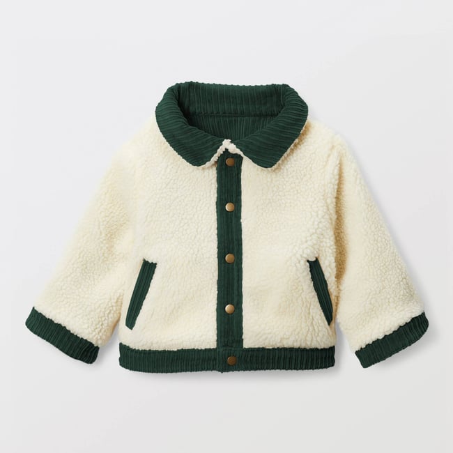 Veste réversible en velours uni et moumoute - BOUT'CHOU
